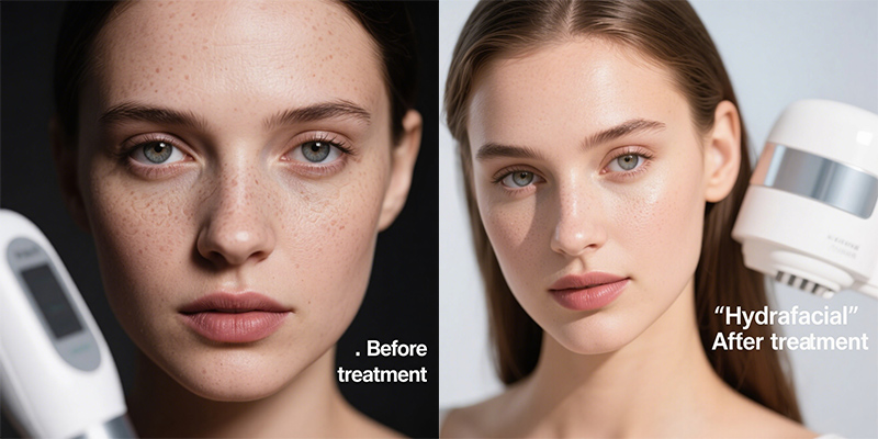Before and After Using Hydrodermabrasion Machine