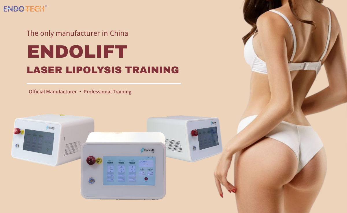 Front interface of Facelift T30 Endolift laser machine showing 1470nm and 980nm dual wavelength settings on HD touch screen.