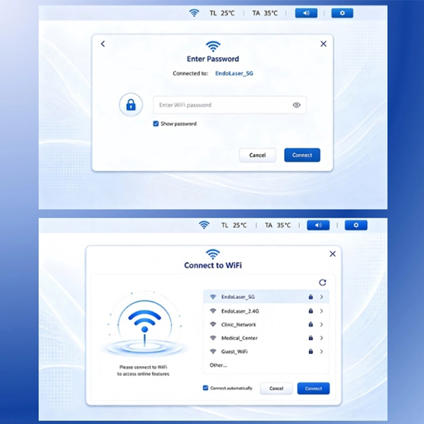 IoT Function Panel for the FaceLift T30-X Endolaser Machine